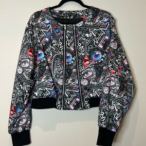 Rock N Karma Bomber Moto Jacket Bedazzled L